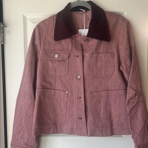 & Other Stories Pink Jean Jacket with Dark Collar